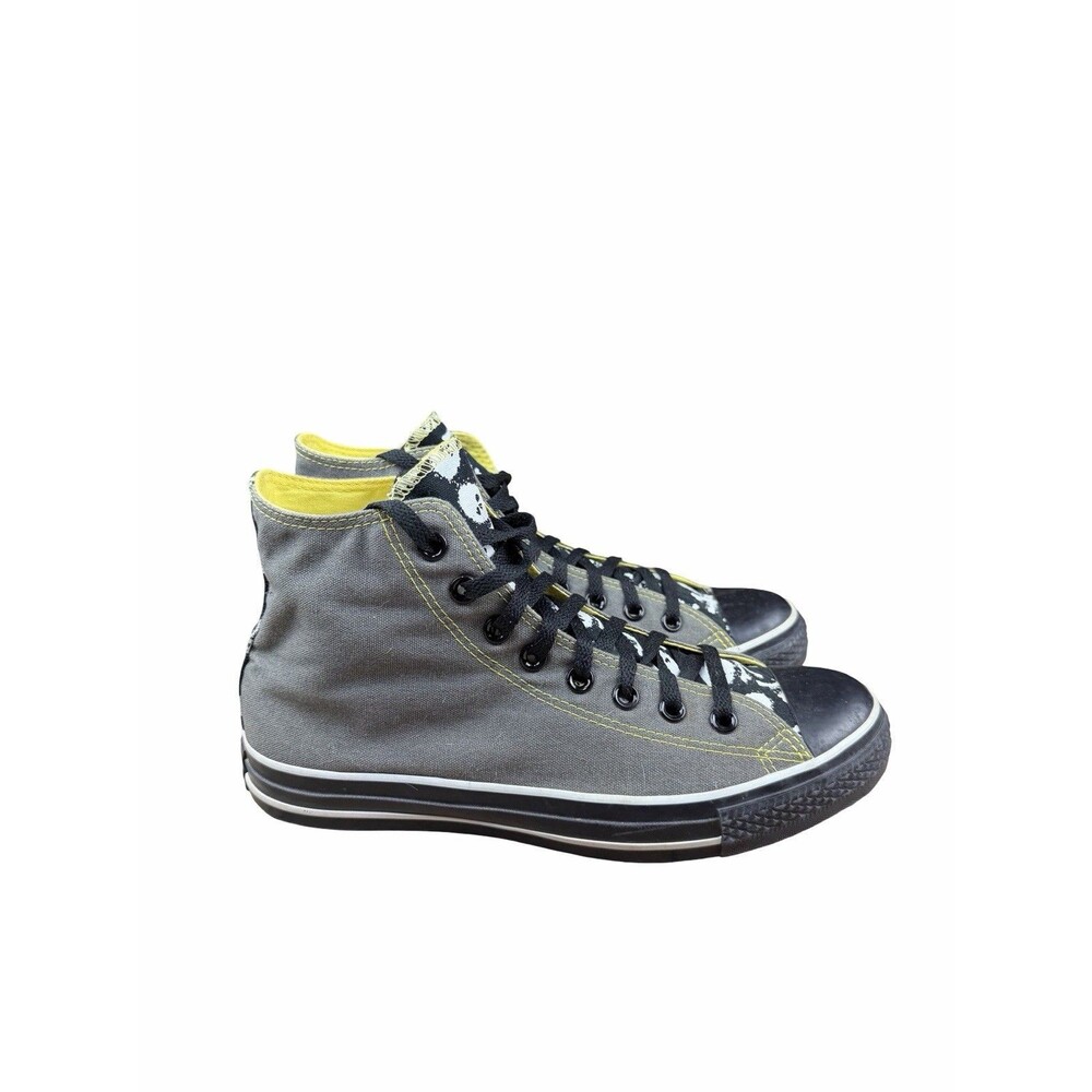 Converse Chuck Taylor All Star Hi Skulls Gray Yellow Mens 8.5 Womens 10.5  Rare - Picture 2 of 9